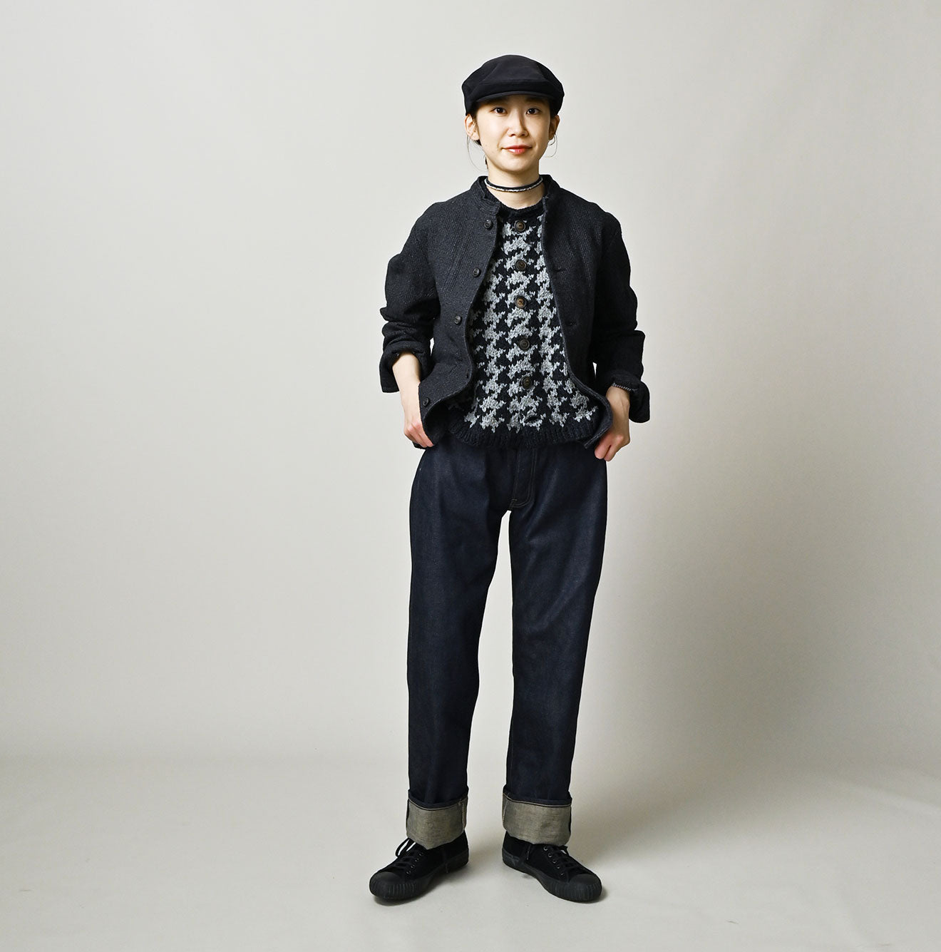 Indigo Cotton Tweed Petit Coverall