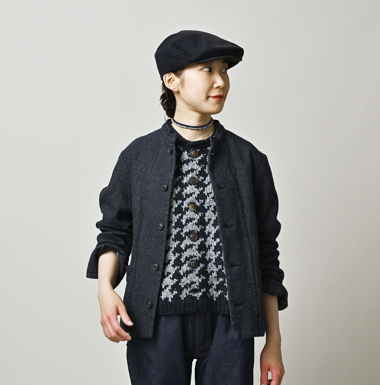 Indigo Cotton Tweed Petit Coverall