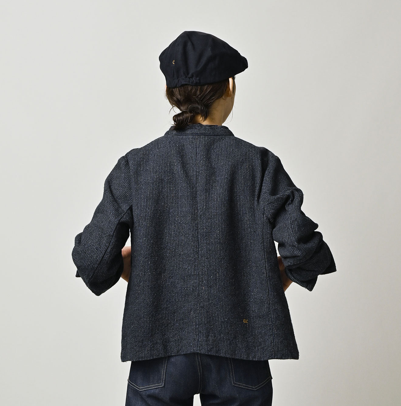 Indigo Cotton Tweed Petit Coverall