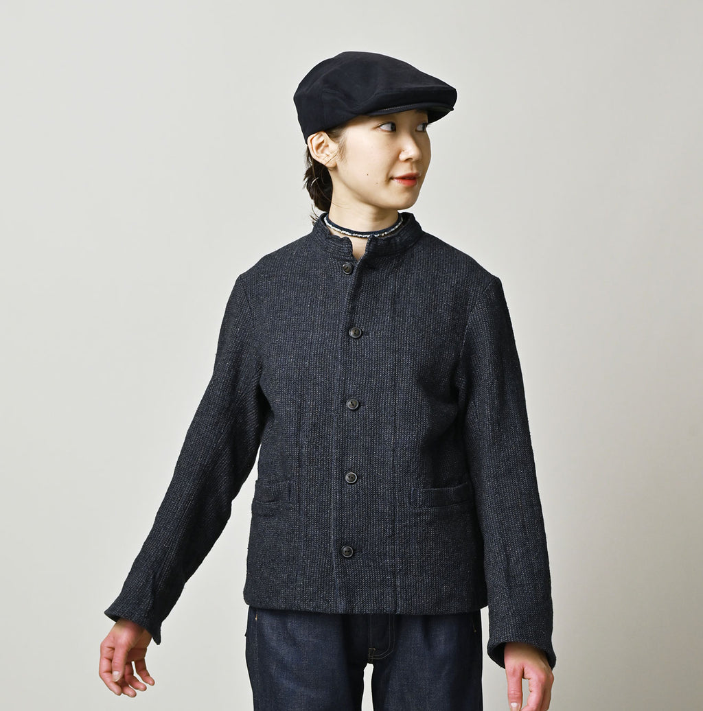 Indigo Cotton Tweed Petit Coverall