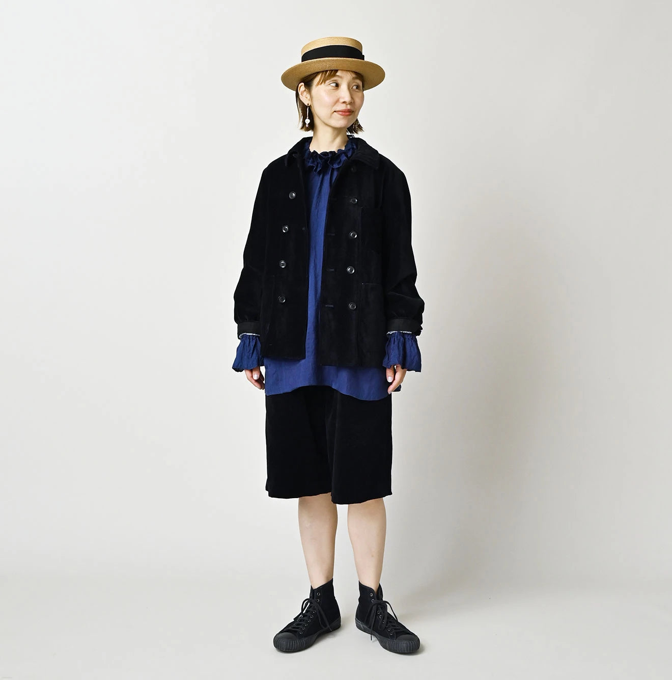 Indigo Velvet W Petit Coverall
