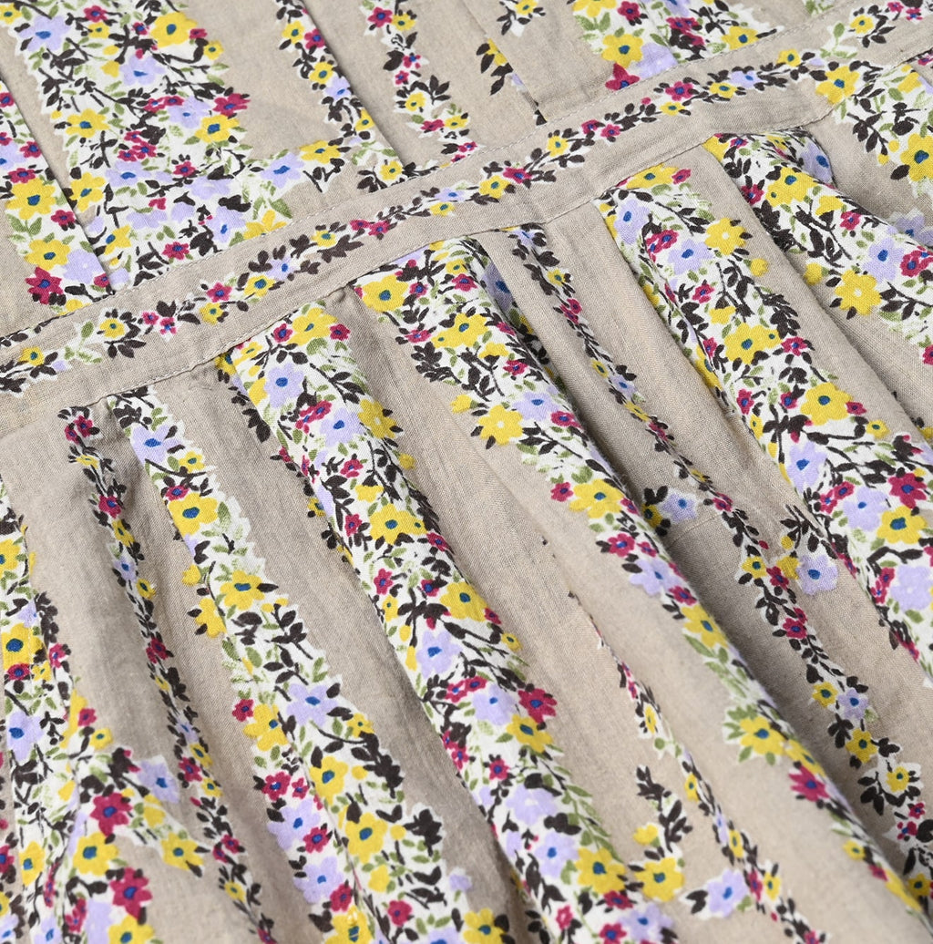 Indian Khadi Soapworts Flower Print Blouse Detail