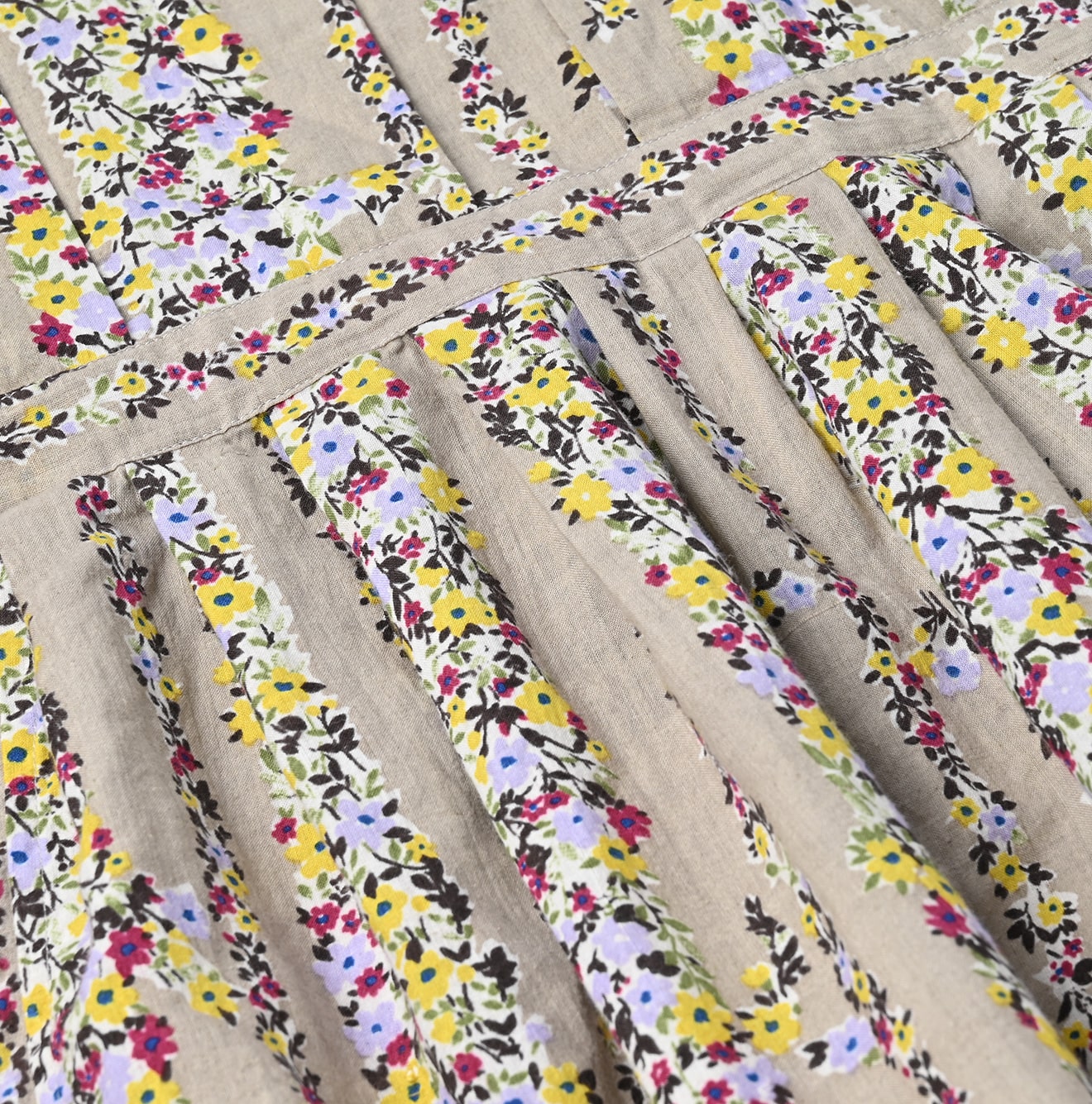Indian Khadi Soapworts Flower Print Blouse Detail