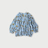 45 Gauze Antique Flower Print Shirring Blouse