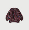 45 Gauze Antique Flower Print Shirring Blouse Enji
