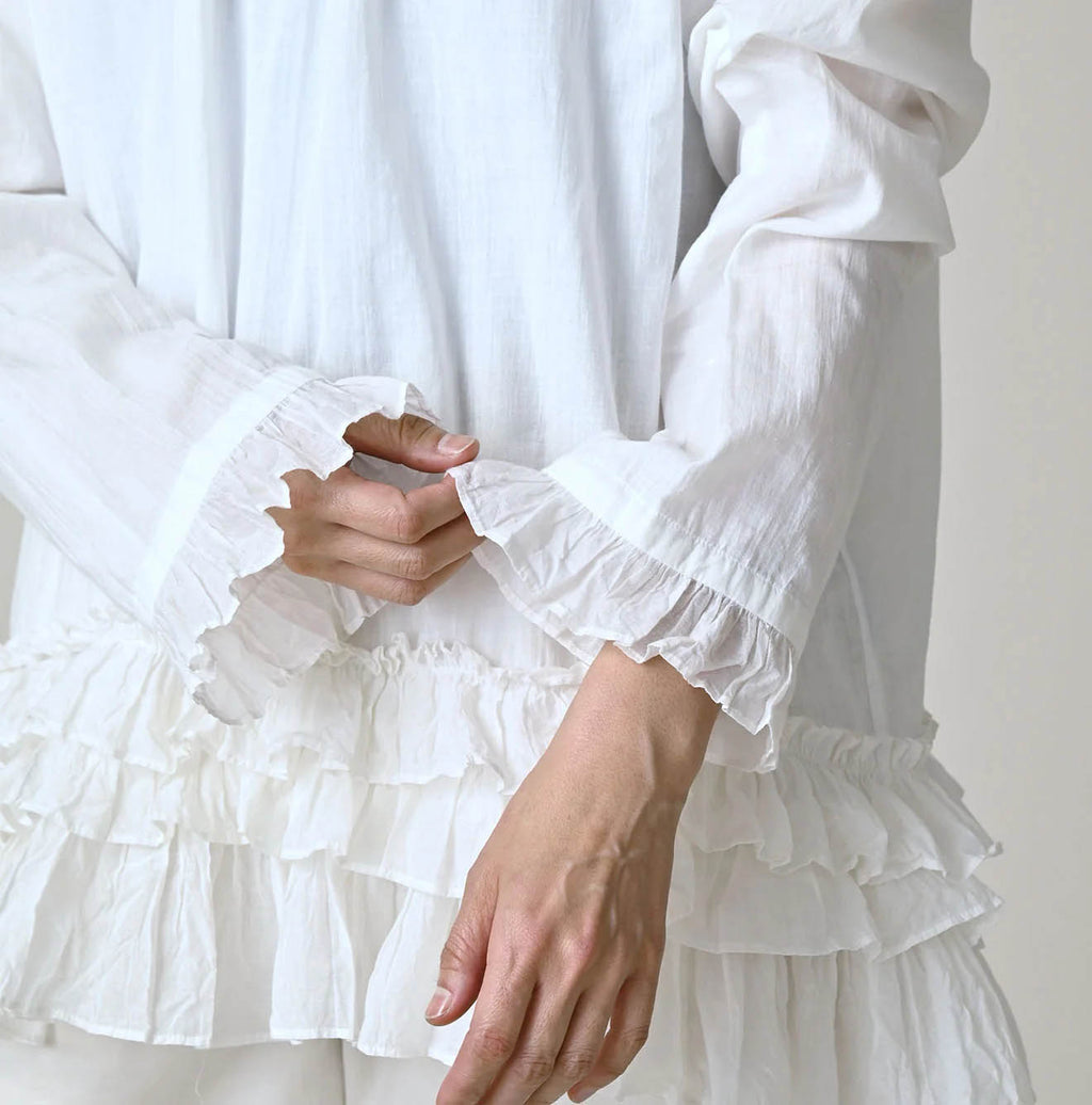 Khadi x Feather Khadi Silk Peplum Frill de T-shirt