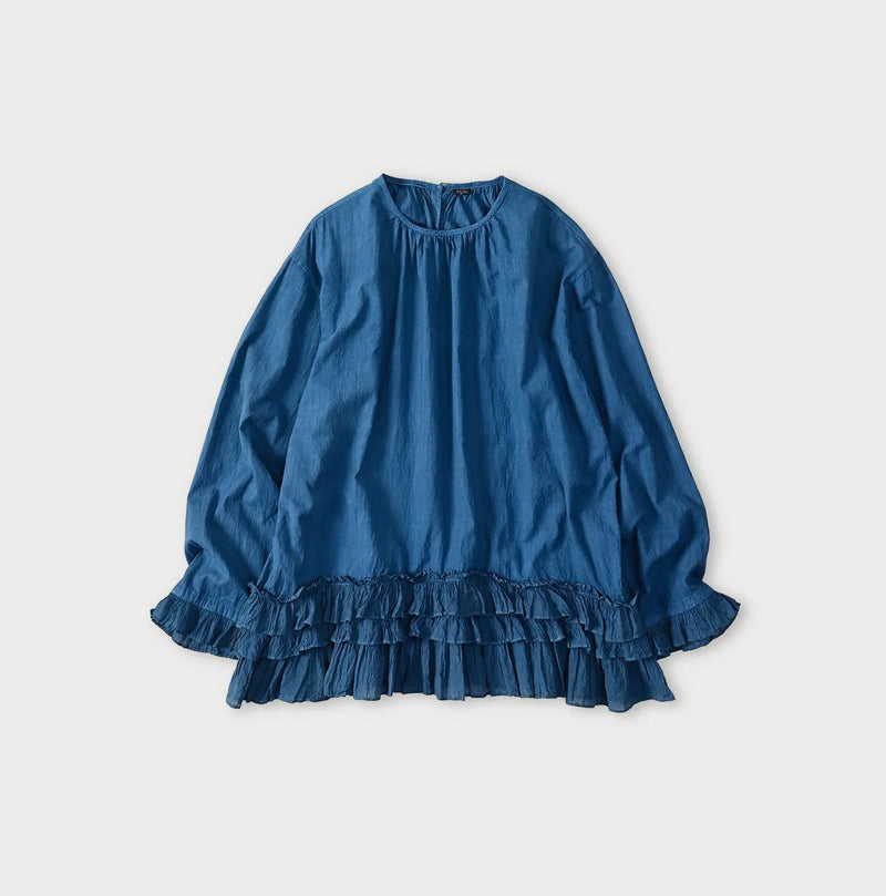 Ai Khadi x Feather Khadi Silk Peplum Frill de T-shirt