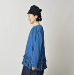 Ai Khadi x Feather Khadi Silk Peplum Frill de T-shirt