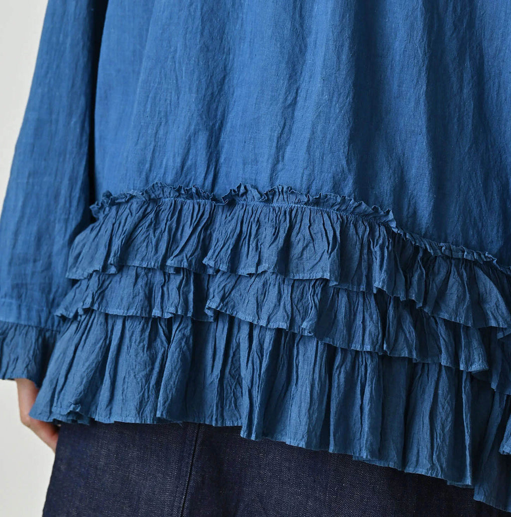 Ai Khadi x Feather Khadi Silk Peplum Frill de T-shirt