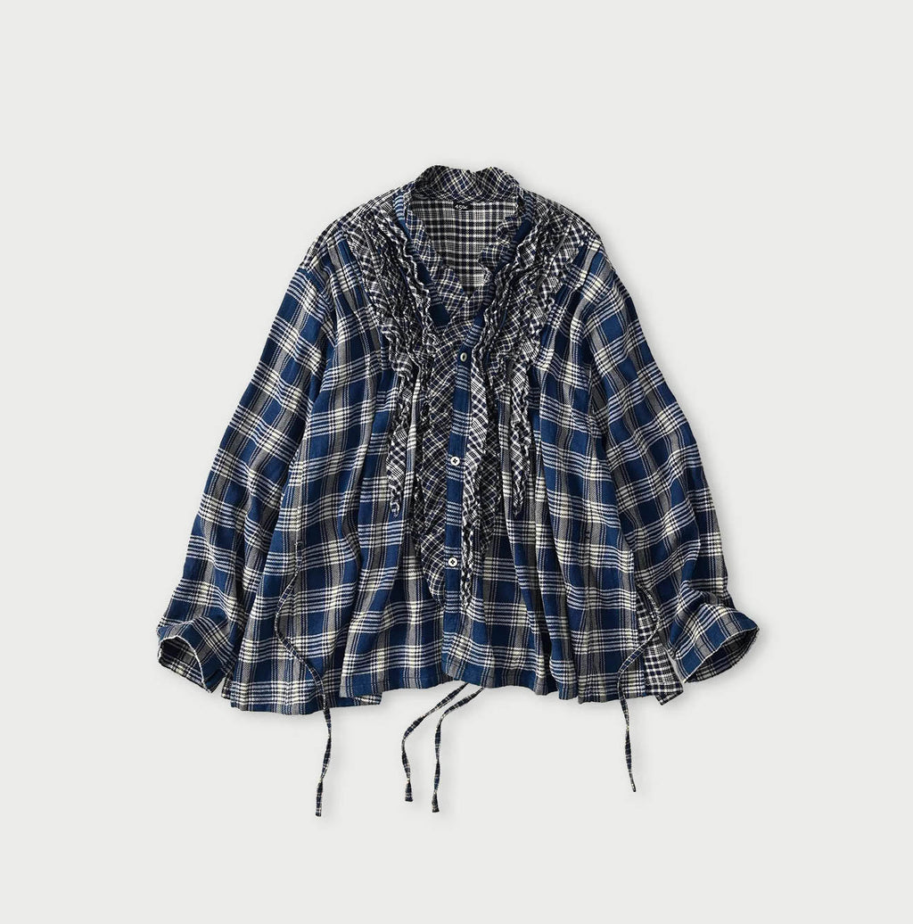 Indian Ai Flannel Mix Patchwork Frill Cache-Coeur
