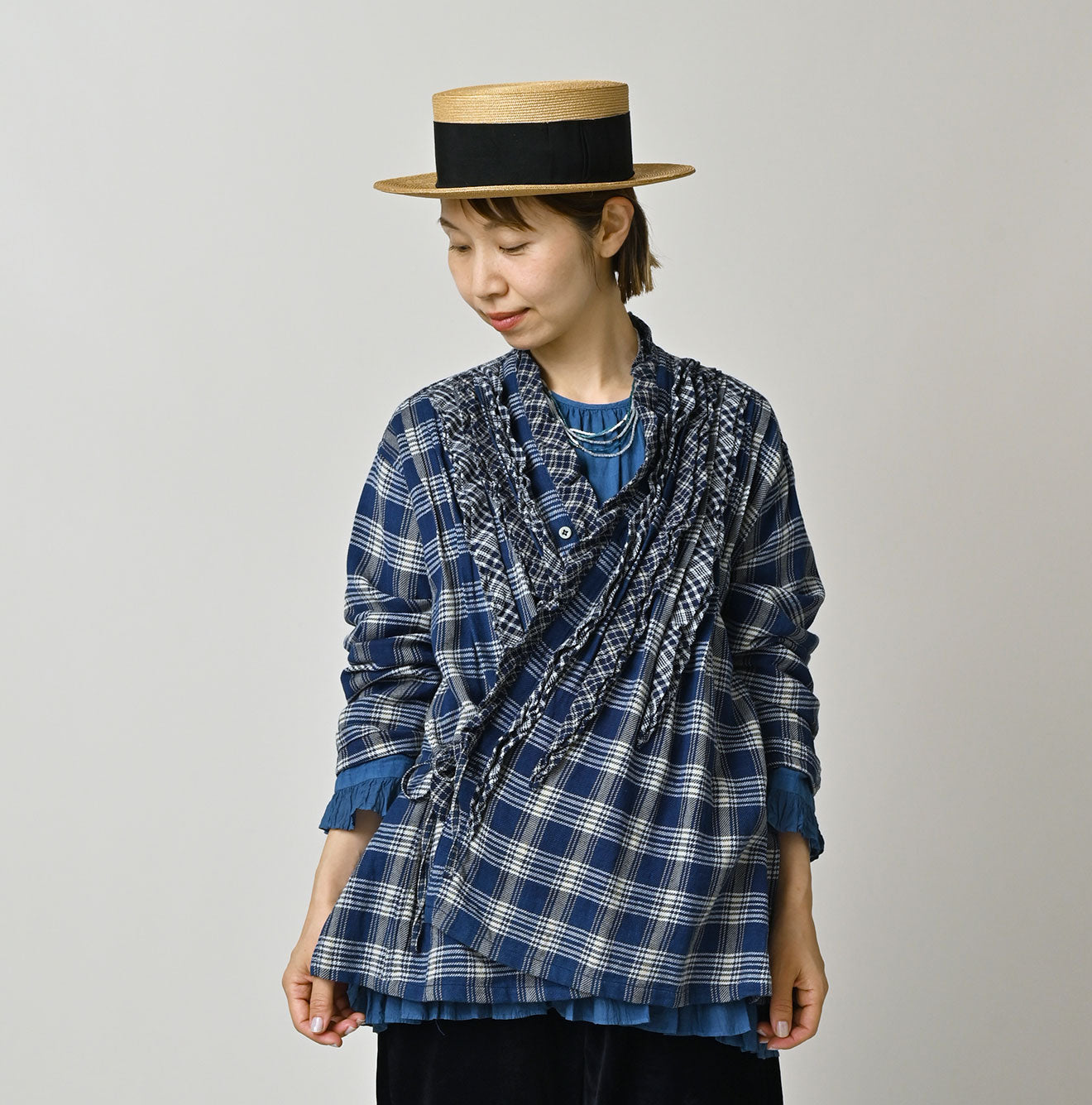Indian Ai Flannel Mix Patchwork Frill Cache-Coeur
