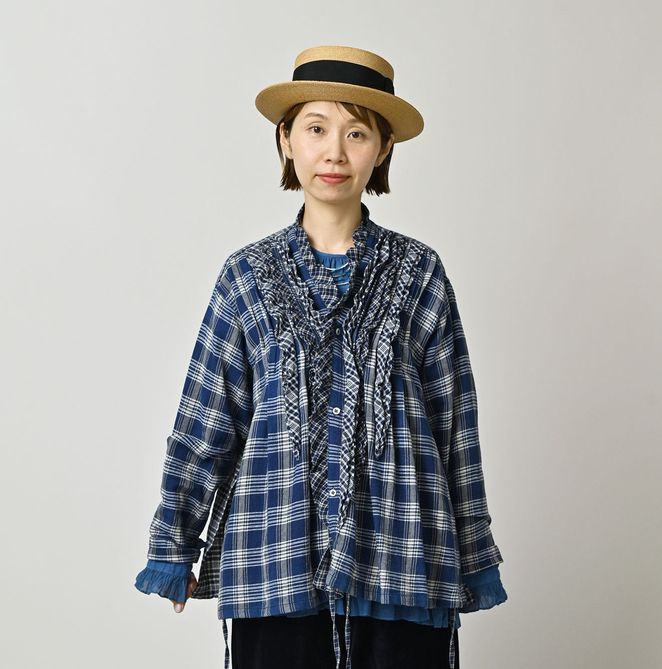 Indian Ai Flannel Mix Patchwork Frill Cache-Coeur