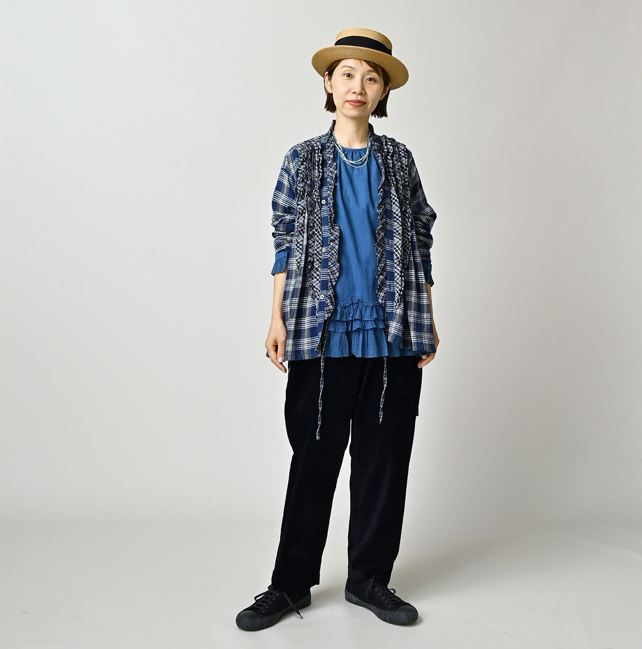Indian Ai Flannel Mix Patchwork Frill Cache-Coeur