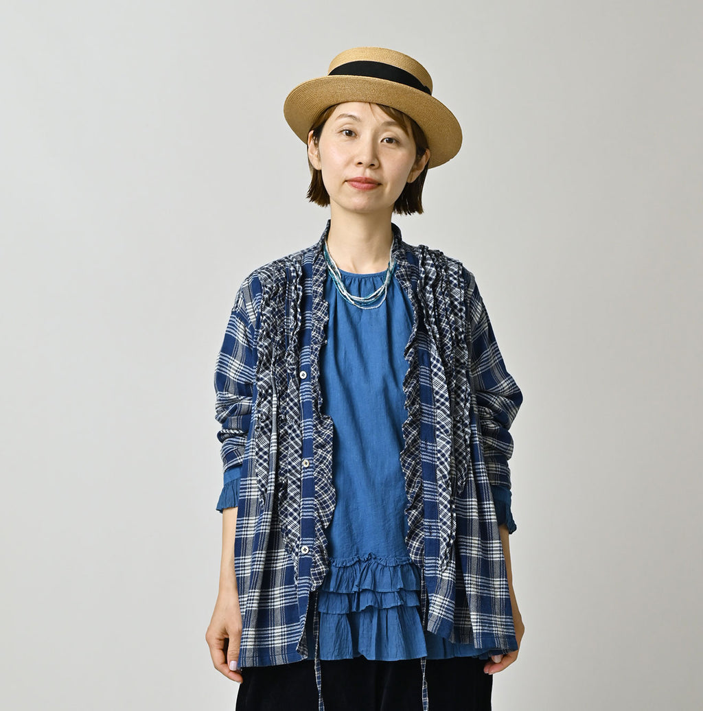 Indian Ai Flannel Mix Patchwork Frill Cache-Coeur