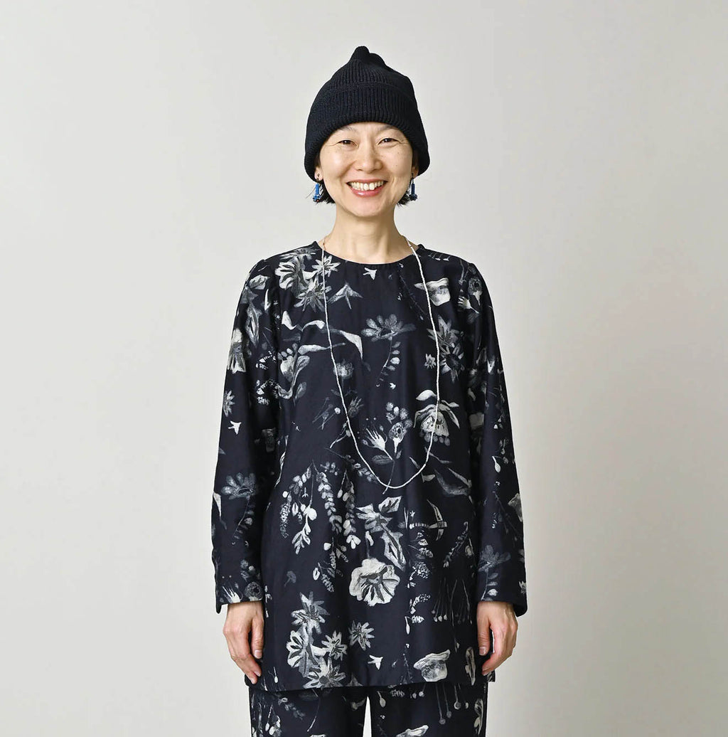Indigo Donkey Tale Print Blouse