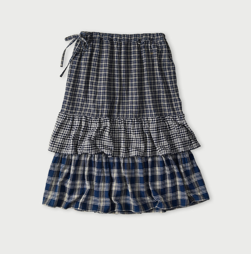 Indian Ai Flannel Mix Tiered Frill Petti Skirt