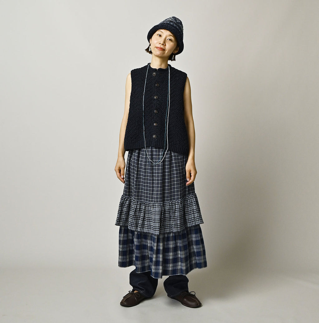 Indian Ai Flannel Mix Tiered Frill Petti Skirt