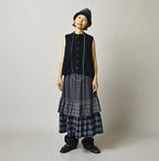 Indian Ai Flannel Mix Tiered Frill Petti Skirt