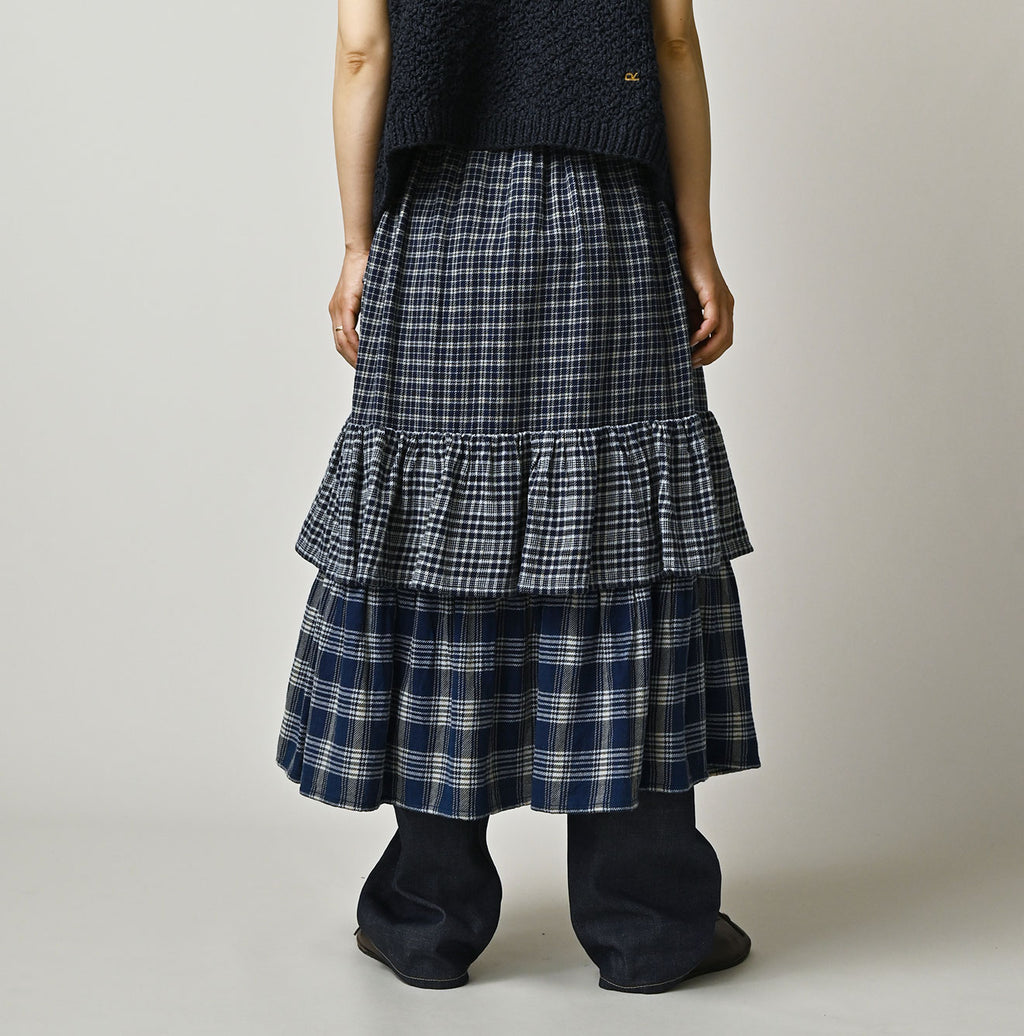 Indian Ai Flannel Mix Tiered Frill Petti Skirt