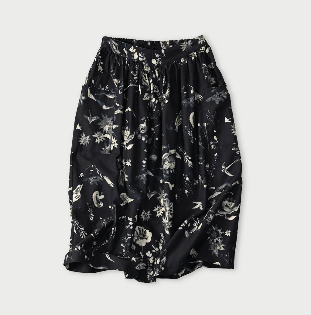 Indigo Donkey Tale Print Easy Apron Skirt