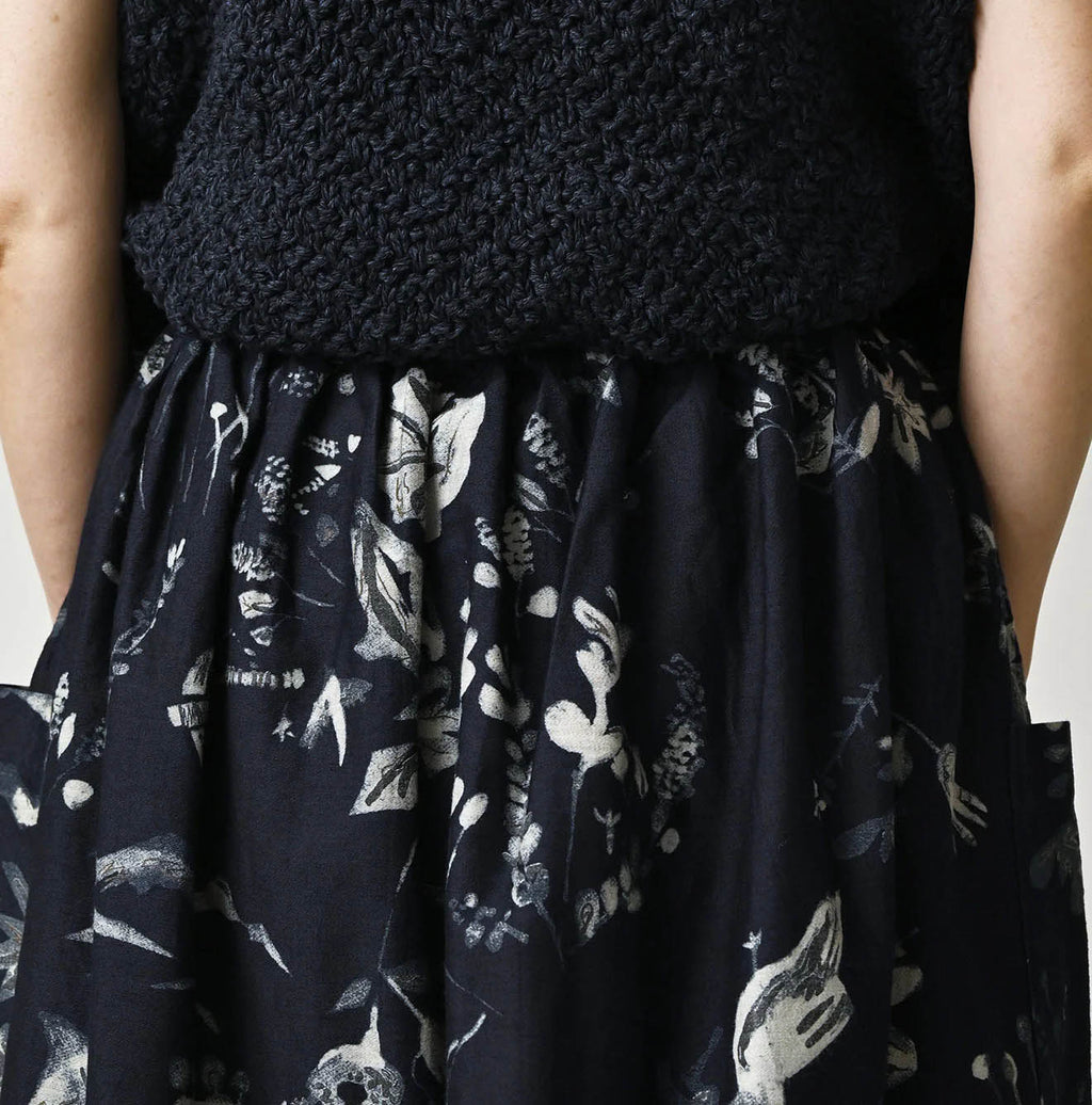 Indigo Donkey Tale Print Easy Apron Skirt