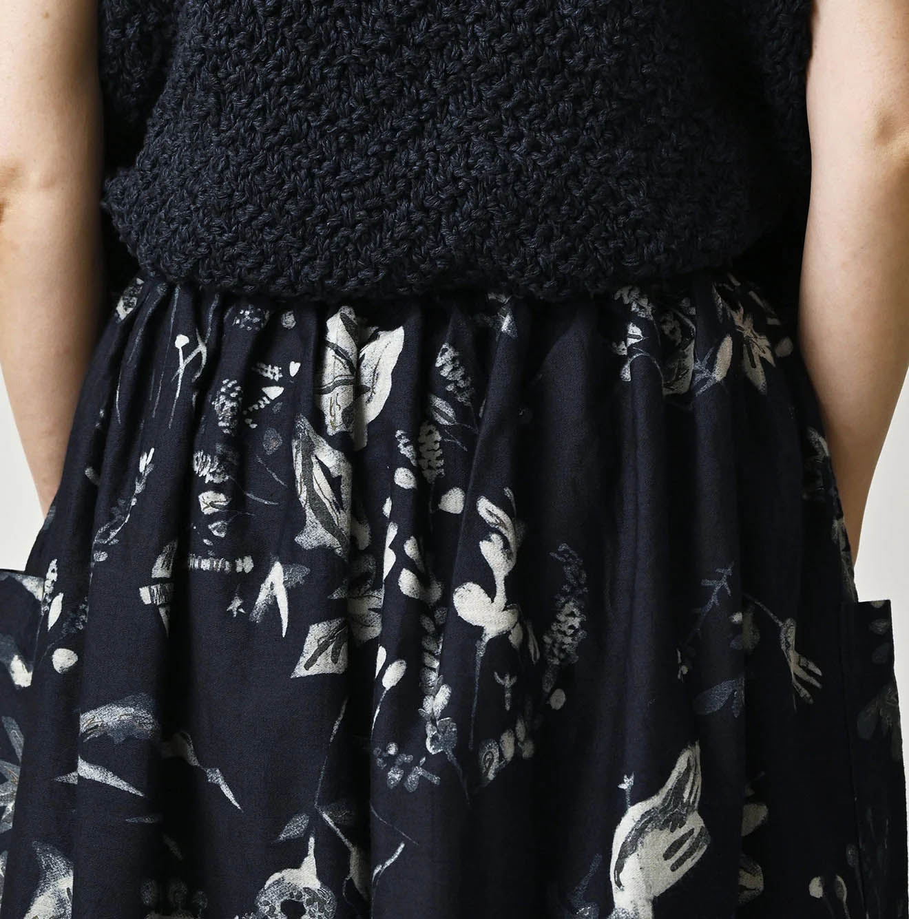 Indigo Donkey Tale Print Easy Apron Skirt