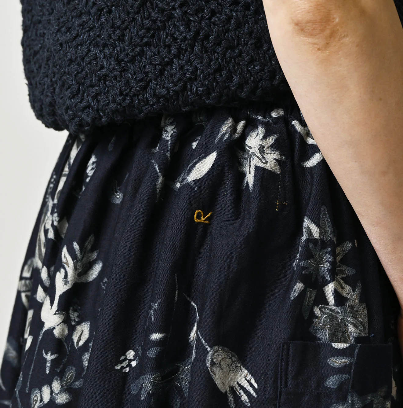 Indigo Donkey Tale Print Easy Apron Skirt