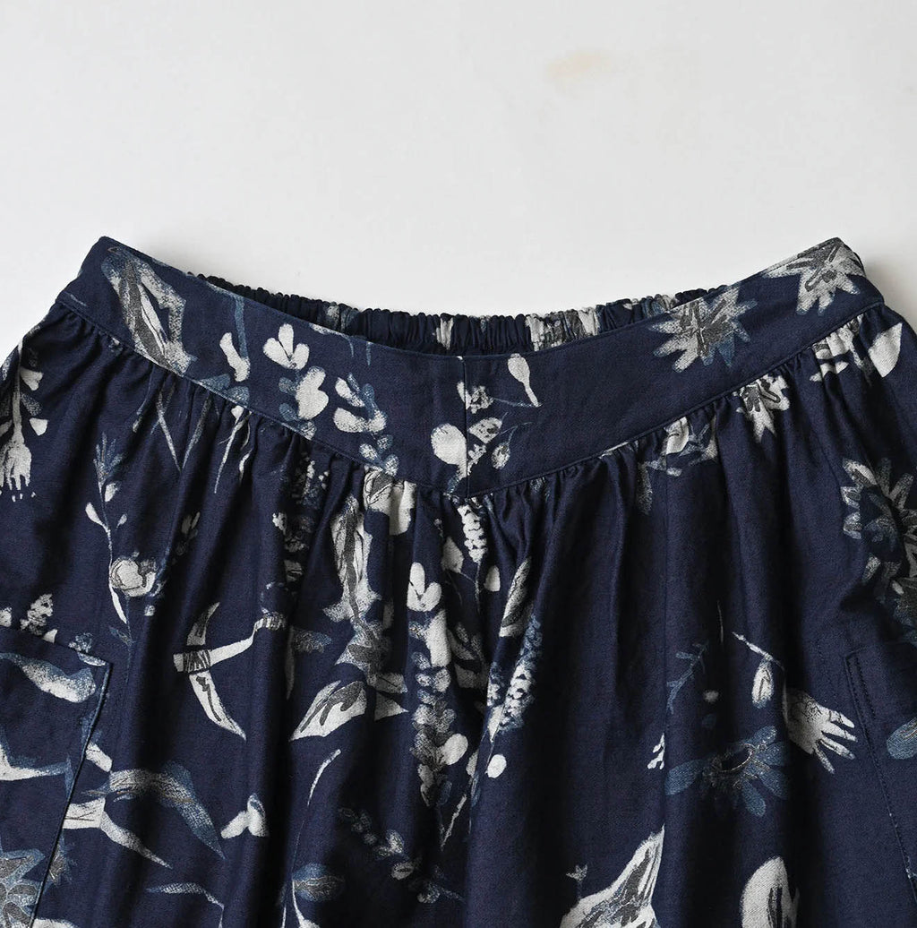 Indigo Donkey Tale Print Easy Apron Skirt