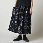 Indigo Donkey Tale Print Easy Apron Skirt