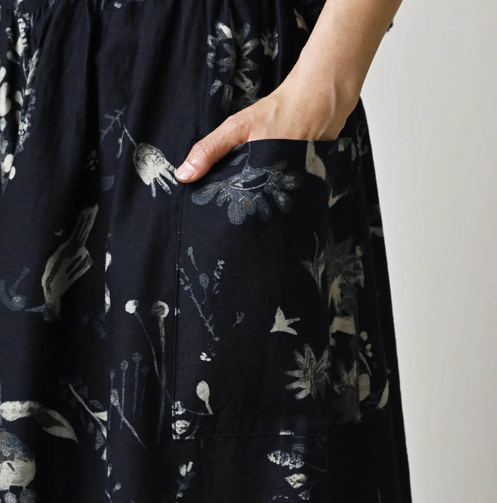 Indigo Donkey Tale Print Easy Apron Skirt