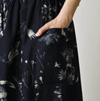 Indigo Donkey Tale Print Easy Apron Skirt