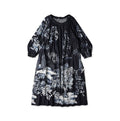 Indigo Wonderland Print Tuck Dress