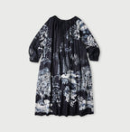 Indigo Wonderland Print Tuck Dress Back