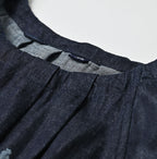 Indigo Wonderland Print Tuck Dress Detail
