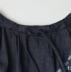 Indigo Wonderland Print Tuck Dress Detail