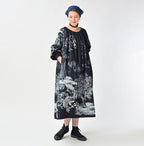 Indigo Wonderland Print Tuck Dress Female Model