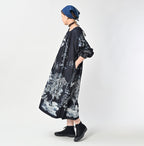 Indigo Wonderland Print Tuck Dress Female Model