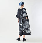Indigo Wonderland Print Tuck Dress Female Model