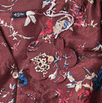 Silk Antique Flower Print Dress Detail