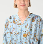 Silk Antique Flower Print Dress Detail