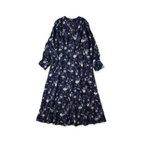 Indigo 45 Gauze Antique Flower Print Dress