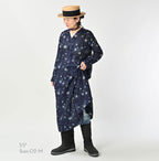 Indigo 45 Gauze Antique Flower Print Dress Female Model