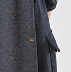 Jersey Flannel Dress Herringbone Detail