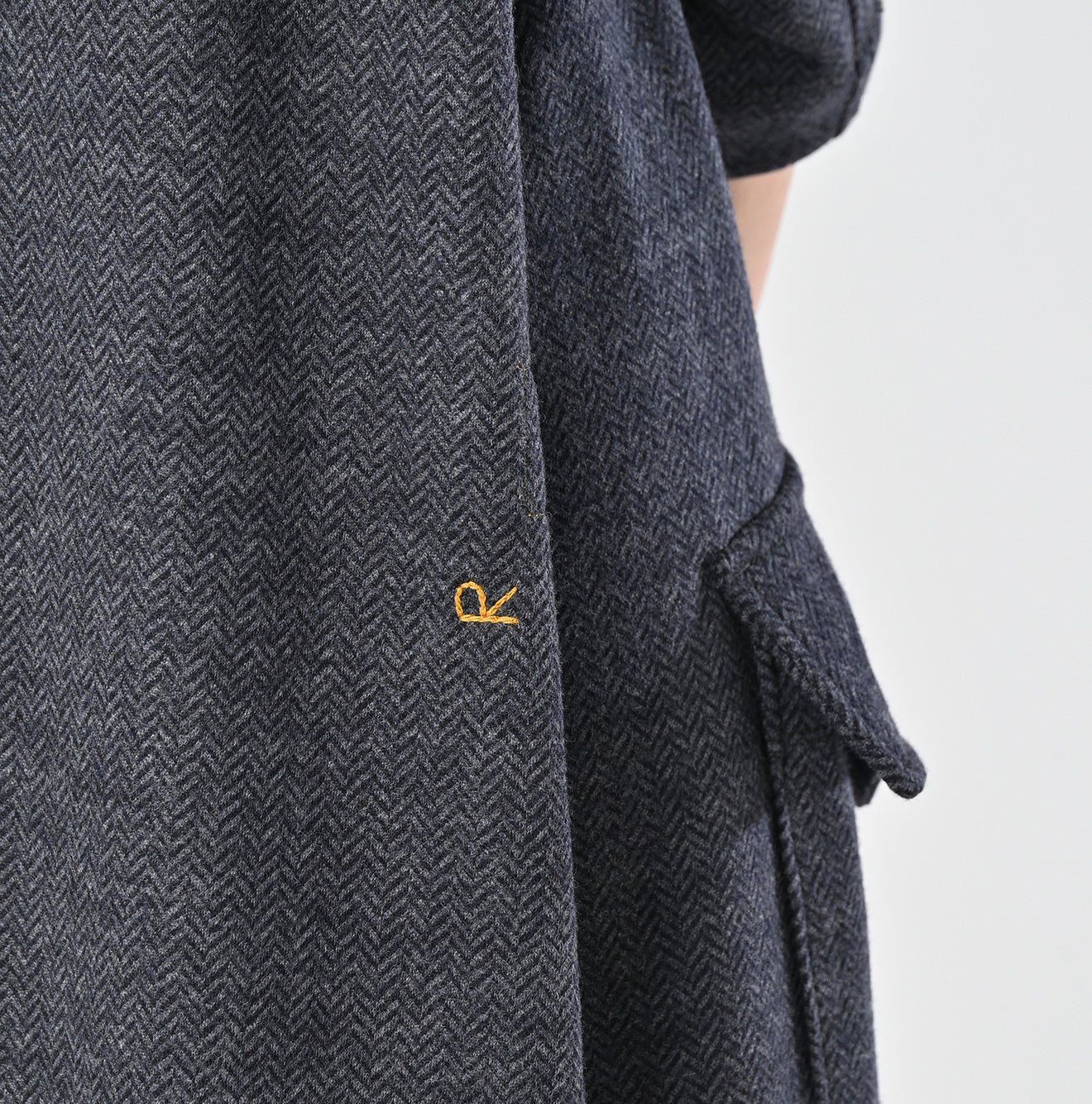 Jersey Flannel Dress Herringbone Detail