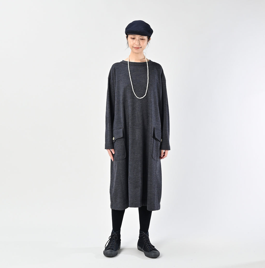 Jersey Flannel Dress Herringbone Female Model