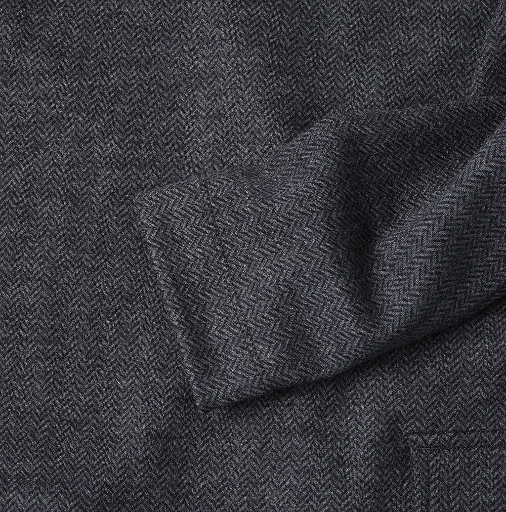 Jersey Flannel Dress Herringbone Detail