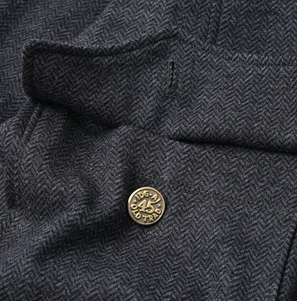 Jersey Flannel Dress Herringbone Detail