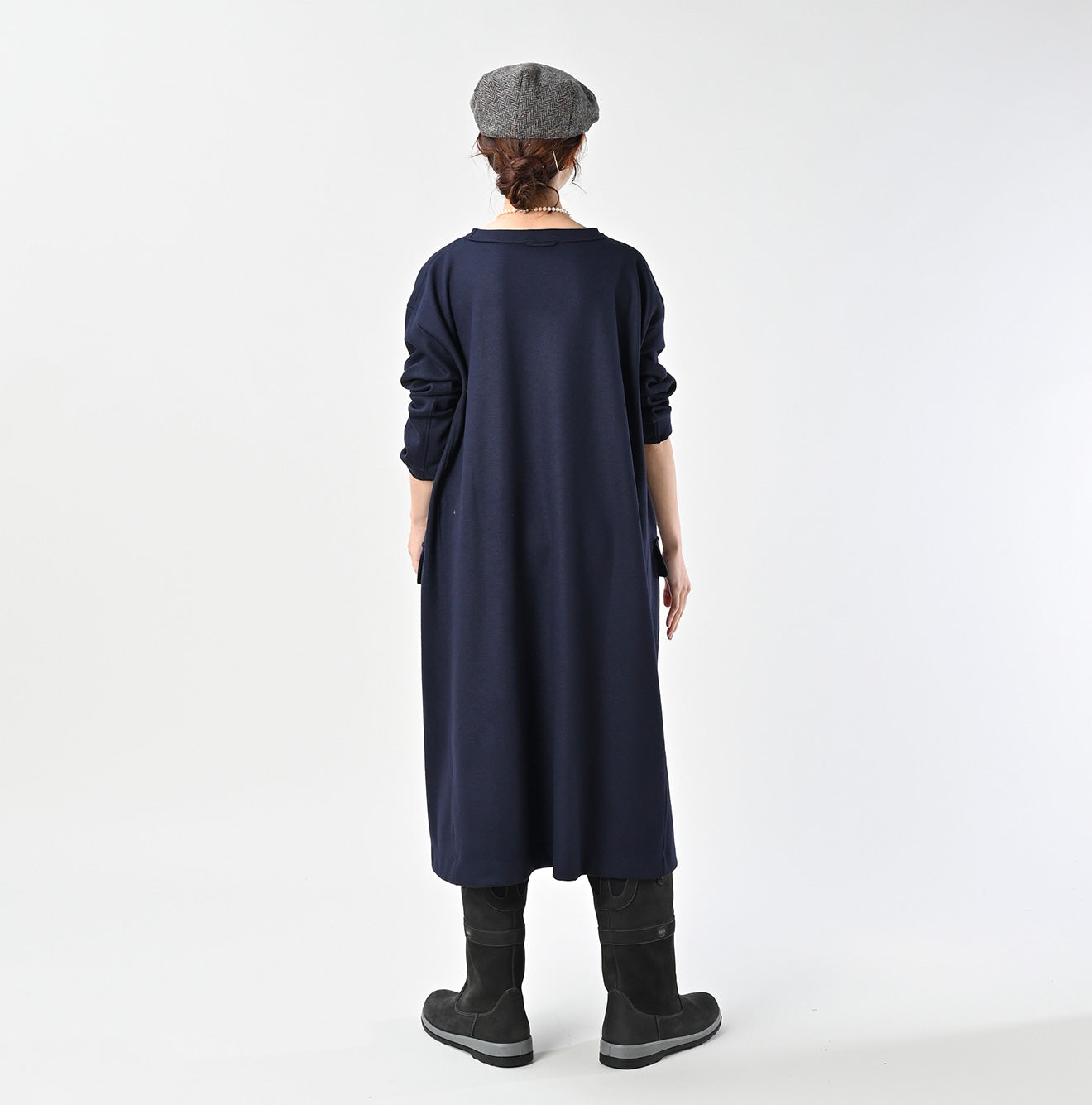 Jersey Flannel Dress Female Model