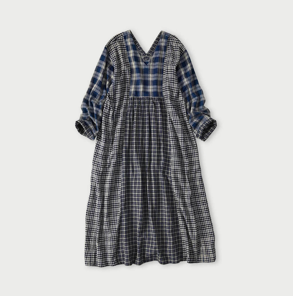 Indian Ai Flannel Mix Patchwork Dress