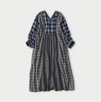 Indian Ai Flannel Mix Patchwork Dress